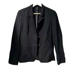 BOSS Hugo Boss black stretch wool all season blazer suit jacket size 2 A001596